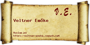 Veltner Emőke névjegykártya